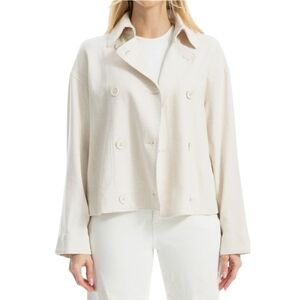 Max Studio London Double Breasted Twill Cropped Jacket